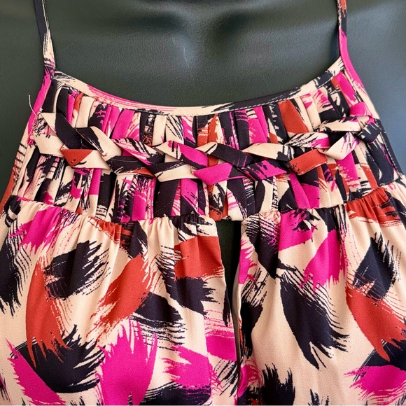 Catherine Malandrino Halter Midi in Pink, Cream, Orange & Black | SZ 4 EUC! - Picture 3 of 11